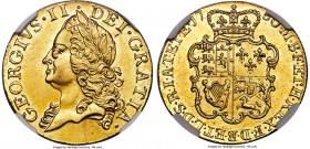 George II gold Guinea 1750 MS62 NGC, KM588, S-3680. A magnificent Guinea; this piece was offered at the 2008 Millenia Collection sale, there described...