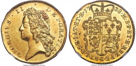 George II gold 2 Guineas 1738 MS61 NGC, KM576, S-3667B. This is a scarcer die variety for the type with the second "A" of GRATIA slightly overlapping ...