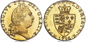 George III gold Guinea 1798 MS65 PCGS, KM609, S-3729. Outstanding, an absolutely untouched representative of this late Georgian Guinea. 1798 as a date...