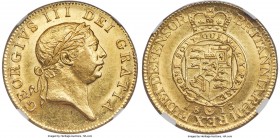 George III gold "Military" Guinea 1813 MS62 NGC, KM664, S-3730. Light brushing in the fields the sole detraction, an otherwise pretty specimen with im...