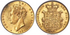 George IV gold 1/2 Sovereign 1828 MS64 PCGS, KM700, S-3804. Bearing all the attributes you would hope to find on an MS64; perfect cartwheel luster, an...