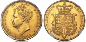 George IV gold Sovereign 1826 MS63 NGC, KM696, S-3801. Conditionally scarce at this select grade, with eye-catching color and only a couple marks to t...