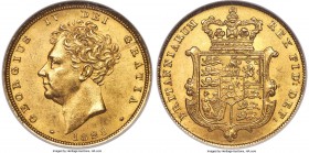 George IV gold Sovereign 1829 MS63 NGC, KM696, S-3801. A rarer date in George's Sovereign series and even more scarcely encountered in Mint State. Agl...