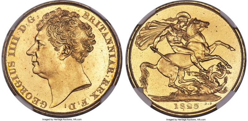 George IV gold 2 Pounds 1823 MS63 NGC, KM690, S-3798. A particularly well-made a...