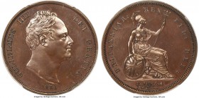 William IV bronzed Proof Penny 1831 PR64 PCGS, KM707a, S-3845. Attractively bronzed resulting in mahogany-brown coloration with considerable gloss. 
...
