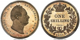 William IV Proof Shilling 1831 PR65 Cameo PCGS, KM713, S-3835. Highly reflective fields toned to a copper-gold, William's portrait picked out in matte...