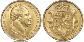 William IV gold Sovereign 1833 MS61 NGC, KM717, S-3829B. Some slight doubling to the reverse, visible within the date. Pleasing for its assigned grade...