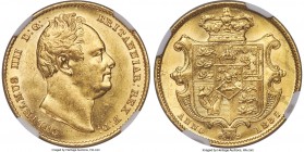 William IV gold Sovereign 1835 MS62+ NGC, KM717, S-3829B. Spectacularly well-preserved for this type, with uniform satin luster across the planchet an...
