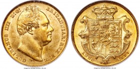 William IV gold Sovereign 1837 MS62 NGC, KM717, S-3829B. Rich honey-gold tone accents the already bright and lustrous surfaces, William's portrait wit...