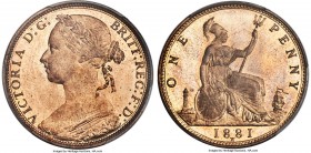 Victoria Proof Penny 1881-H PR65+ Red PCGS, Heaton mint, KM755, S-3955. Surfaces graced with a full coverage of blazing red luster; an absolutely pris...