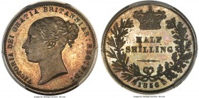 Victoria Proof Pattern 1/2 Shilling (6 Pence) 1856 PR66 PCGS, ESC-3297 (R4). An exceedingly rare and enigmatic pattern for the Sixpence with its denom...