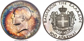 George II Proof "Restoration" 100 Drachmai ND (1940) PR65 NGC, KM75. Mintage: 500. Struck in honor of the 5th anniversary of the monarchy. Superbly to...