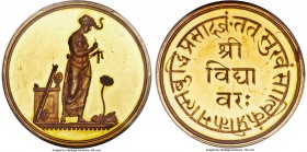 British India gold Specimen "East India College" Prize Medal ND (1809-1858) SP61 PCGS, Pudd-948.1.2. 37mm. 49.46gm. Edge plain. By Küchler. A rare and...