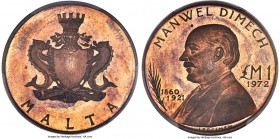 Republic 2-Piece Certified copper Specimen Set 1972 PCGS, 1) Pound - SP64 Red, cf. KM13 (silver) 2) 2 Pounds - SP63 Red and Brown, cf. KM14 (silver) A...
