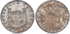 Philip V 8 Reales 1745 Mo-MF MS63 PCGS, Mexico City mint, KM103. Bearing some mild scratches to the obverse, otherwise icy white with pleasant satin l...