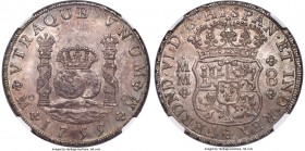 Ferdinand VI 8 Reales 1755 Mo-MM MS64 NGC, Mexico City mint, KM104.2. A captivating Pillar dollar displaying a delicate silty patina with underlying l...