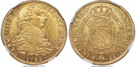 Charles III gold 8 Escudos 1783 Mo-FF MS62 NGC, Mexico City mint, KM156.2, Onza-778. The highest certified example of this type by either NGC or PCGS....