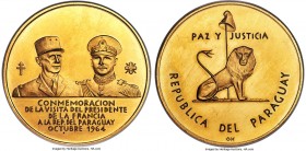 Republic gold "Charles de Gaulle Visit" Medal 1964 MS62 NGC, 45mm. 50gm. An exceedingly rare gold medal struck in commemoration of Charles de Gaulle's...