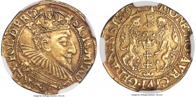 Danzig. Sigismund III gold Ducat 1595 AU55 NGC, Danzig mint, KM5, Fr-10, Gum-1397, CNG-176. An extremely popular Danzig type, well-struck and only min...