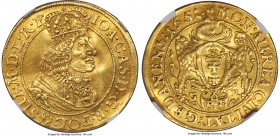 Danzig. Johann Casimir gold Ducat 1651 AU55 NGC, Danzig mint, KM41.1, CNG-305. Exceedingly appealing for this scarce type, the surfaces bathed in warm...