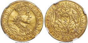 Danzig. Johann Casimir gold Ducat 1656-GR AU58 NGC, Danzig mint, KM41.1, Fr-24, CNG-311.I. 3.43gm. Bordering on Mint State, a fabulous example of this...