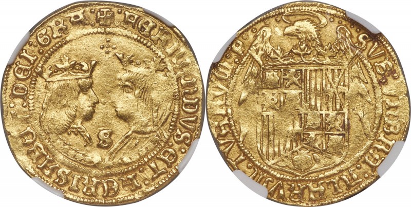 Ferdinand & Isabella (1474-1516) gold 2 Excelentes ND (1476-1516)-S MS61 NGC, Se...