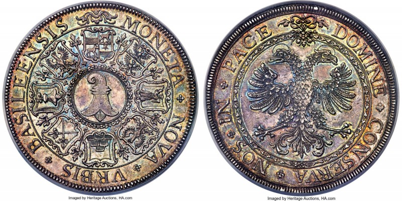 Basel. City 2 Taler ND (c. 1640) MS63 NGC, KM-A95, Dav-1740, HMZ-2-77a. A superl...