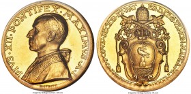 Pius XII gold Specimen Medal Anno I (1939) SP63 PCGS, Bartolotti-E939, Durst-12, cf. Rinaldi-133 (silver). 55.83gm. Mintage: 29-30. By Mistruzzi. A de...