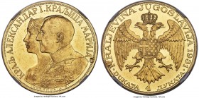 Alexander I gold "Sword Countermarked" 4 Dukata 1931-(K) MS61 NGC, Belgrade mint, KM14.1. With sword countermark to right of Alexander's shoulder. 
...