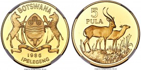 International gold 13-Piece Certified "World Wildlife Fund" Proof Set NGC, 1) Botswana: Republic "Red Lechwes" 5 Pula 1986 - PR69 Ultra Cameo, KM19. A...
