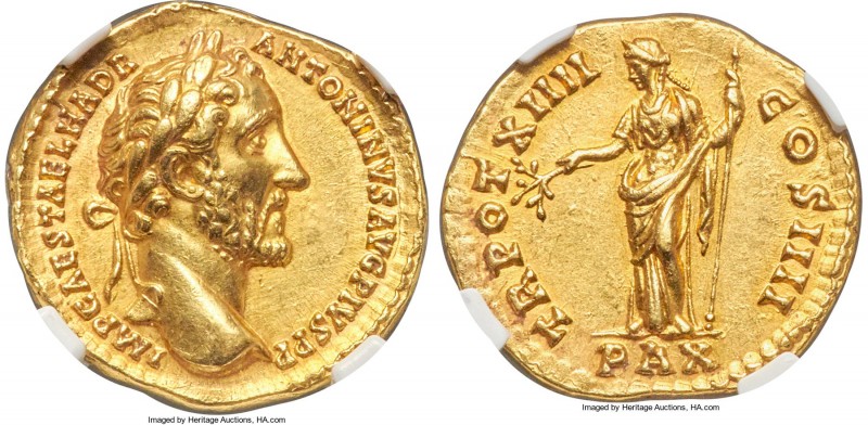 Antoninus Pius (AD 138-161). AV aureus (20mm, 7.24 gm, 5h). NGC Choice AU 5/5 - ...