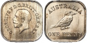 George V copper-nickel Specimen Pattern "Kookaburra" Penny 1921 SP64 PCGS, Melbourne mint, KM-Pn22. Type 13. An extremely rare pattern, one of the mos...