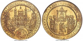Salzburg. Paris von Lodron gold 10 Ducat 1628 AU58 NGC, KM132, Fr-729. 34.8gm. Representing the first example of this rounded and impressively-sized d...