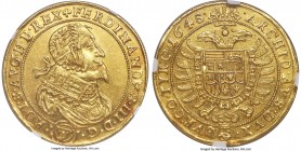 Ferdinand III gold 5 Ducat 1648 MS61 NGC, Vienna mint, cf. KM912 (this date unlisted), Fr-216. 17.25gm. Johann Conrad Richthausen as mintmaster (chevr...
