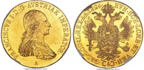 Franz II (I) gold 4 Ducat 1824-A MS62 Prooflike NGC, Vienna mint, KM2178, Fr-462. By far the finest of just two 1824 specimens graded by NGC or PCGS c...