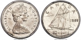 Elizabeth II "Large Date - Large Ship" 10 Cents 1969 XF Details (Scratch) PCGS, Royal Canadian mint (?), KM73. Large date, large ship variety. One of ...