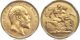 Edward VII gold Specimen Sovereign 1908-C SP63 NGC, Ottawa mint, KM14, Fr-1. Struck in a mintage of only 636 pieces, all of which are Specimens. Besid...
