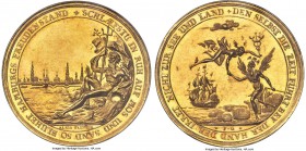 Hamburg. Free City gold Portugalöser of 10 Ducats ND (1713) MS62 NGC, Gaed-1727. 52mm. 34.75gm. A very rare medallic 10 Ducat issue, with meticulously...