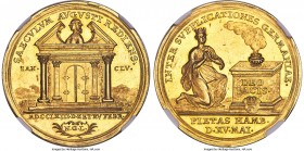 Hamburg. Free City gold "Peace of Versailles" Medal of 5 Ducats 1763 MS63 NGC, Gaed-1905. 38.5mm. 17.41gm. Struck on the peace of Versailles (Paris) a...