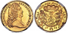 Pfalz - Electoral Pfalz. Karl Philipp gold Carolin 1733 MS62 NGC, KM253, Fr-2032 (this coin). 9.64gm. A lustrous Mint State survivor whose planchet di...