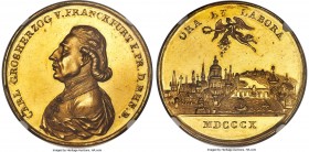 Rhenish Confederation. Karl Theodor von Dahlberg gold Medal of 10 Ducats MDCCCX (1810) MS62 NGC, Julius-2241, Bram-940, Joseph/Fellner-1004. 40mm. 36....