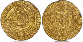 Henry V gold Noble ND (1413-1422) MS63 NGC, Tower mint, Pierced cross mm, S-1747, N-1375 (ER). 7.00gm. Type G with annulet stops and a mullet after HE...