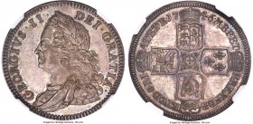 George II Proof 1/2 Crown 1746 PR65 NGC, KM584.2, S-3696. An exceptional survivor from England's first Proof Set, 100 of which were produced for the b...