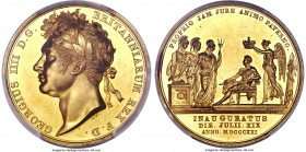 George IV gold Specimen "Coronation" Medal 1821 SP64 PCGS, Eimer-1146a, BHM-1070. 35mm. 31.26gm. By Benedetto Pistrucci. Out of the many coronation me...