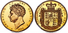 George IV gold Proof 5 Pounds 1826 PR63 Cameo NGC, KM702, S-3797, W&R-213 (R3). Septimo raised lettered edge. The most popular coin of George IV's rei...