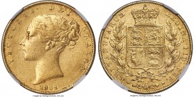 Victoria gold Sovereign 1841 XF45 NGC, KM736.1, S-3852. Unbarred As in GRATIA. The most significant date rarity in the entire Victorian Sovereign seri...
