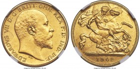 Edward VII 4-Piece Certified gold Partial Matte Proof Set 1902 NGC, 1) 1/2 Sovereign - PR65, KM804, S-3974 2) Sovereign - PR66, KM805, S-3962 3) 2 Pou...