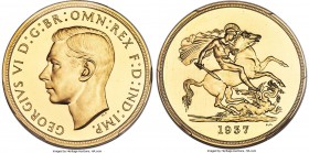 George VI gold Proof 5 Pounds 1937 PR66 Cameo PCGS, KM861, S-4074. Gorgeous, a near-flawless representative of George's coronation Proof set. Close in...