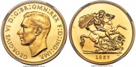 George VI gold Proof 5 Pounds 1937 PR65 NGC, KM861, S-4074. An appealing gem, its appearance rather unique; its fields are far more watery than usuall...
