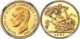George VI 4-Piece Certified gold Proof Set 1937 PCGS, 1) 1/2 Sovereign - PR64, KM858, S-4077 2) Sovereign - PR63+ Cameo, KM859, S-4076 3) 2 Pounds - P...